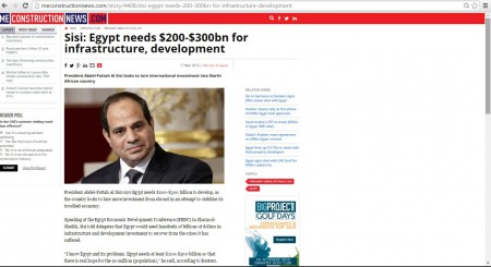 You can read the whole story here: https://meconstructionnews.com/story/4408/sisi-egypt-needs-200-300bn-for-infrastructure-development